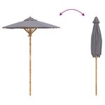 vidaXL Parasol de jardin Ø 150 x 210 cm Bambou Rond Gris foncé