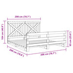 vidaXL Cadre de lit sans matelas avec tête de lit 200x200 cm