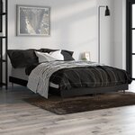 vidaXL Cadre de lit sans matelas noir 120x190 cm bois d'ingénierie