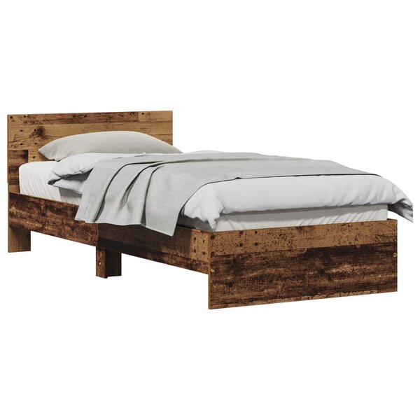 vidaXL Cadre de lit Bois ancien 90 x 200 cm Bois d'ingénierie