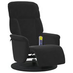 vidaXL Fauteuil inclinable de massage avec repose-pied noir velours