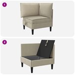 vidaXL Canapé d'angle avec rangement Sable Velours