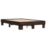 vidaXL Cadre de lit chêne marron 120x200 cm bois d'ingénierie et métal