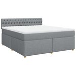 vidaXL Sommier à lattes de lit avec matelas Gris clair 180x200cm Tissu