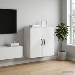 vidaXL Armoire Murale Blanc brillant 59 x 31 x 60 cm Bois d'ingénierie