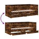 vidaXL Lit de jour avec tiroirs chêne fumé 90x190 cm bois d'ingénierie