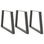 vidaXL Pieds de table à manger en forme de V  3 pièces  anthracite  100 x (72-73 3) cm  acier