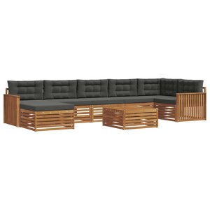 vidaXL Ensemble de canapés d'extérieur 8 pc Naturel et Anthracite
