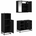 vidaXL Ensemble de mobilier de salle de bain 3 Pièces Chêne noir