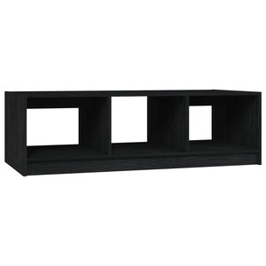 vidaXL Table basse noir 110x50x34 cm bois de pin massif
