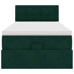 vidaXL Cadre de lit ottoman avec matelas vert foncé 80x200 cm velours
