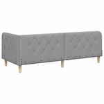 vidaXL Cadre de lit d'angle avec matelas Gris clair 80 x 200 cm tissu