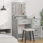 vidaXL Coiffeuse Gris béton 50 x 41 x 135 cm Bois d'ingénierie