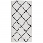 vidaXL Tapis shaggy à poils longs moderne crème et noir 100x200 cm