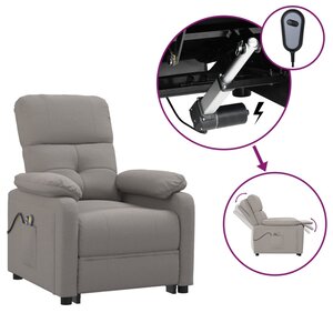 vidaXL Fauteuil électrique de massage Taupe Tissu
