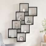 Meuble mural vidaXL en chêne noir 90x15x119 5 cm en bois d'ingénierie