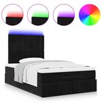 vidaXL Cadre de lit ottoman avec matelas noir 120x190 cm velours
