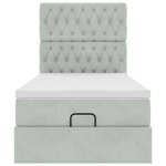 vidaXL Cadre de lit ottoman et matelas gris clair 100x200 cm velours