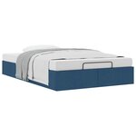 vidaXL Cadre de lit ottoman sans matelas bleu 120x190 cm tissu