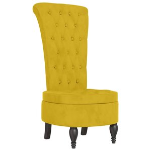 vidaXL Chaise à dossier haut jaune velours conception de bouton