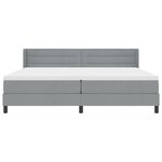vidaXL Lit Box Spring avec matelas - Gris clair - 200 x 200 cm - Tissu