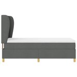 Lit Box Spring vidaXL avec matelas gris foncé 100x200 cm en tissu