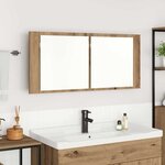 vidaXL Cabinet Miroir LED avec porte chêne artisanal 100 x 12 x 45 cm