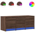 vidaXL Meuble TV avec LED chêne marron 97x34x40 cm bois d'ingénierie