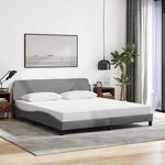 vidaXL Cadre de lit Dover gris clair 183x213 cm tissu