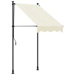 vidaXL Auvent rétractable crème 100x150 m tissu et acier