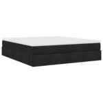 VidaXL Cadre de lit ottoman avec matelas noir 160x200 cm tissu