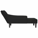 vidaXL Fauteuil long avec accoudoir droit noir velours