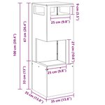 vidaXL Braise Noir 35 x 35 x 100 cm Acier laminé à froid