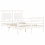 vidaXL Cadre de lit sans matelas blanc bois massif