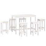vidaXL Ensemble de bar 7 Pièces Blanc Bois de pin massif