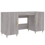 Bureau table poste de travail meuble d'ordinateur informatique étude sonoma 140 x 50 x 75 cm bois d'ingénierie gris 02_0023950