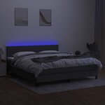 vidaXL Sommier à lattes de lit et matelas et LED Gris foncé 160x200 cm