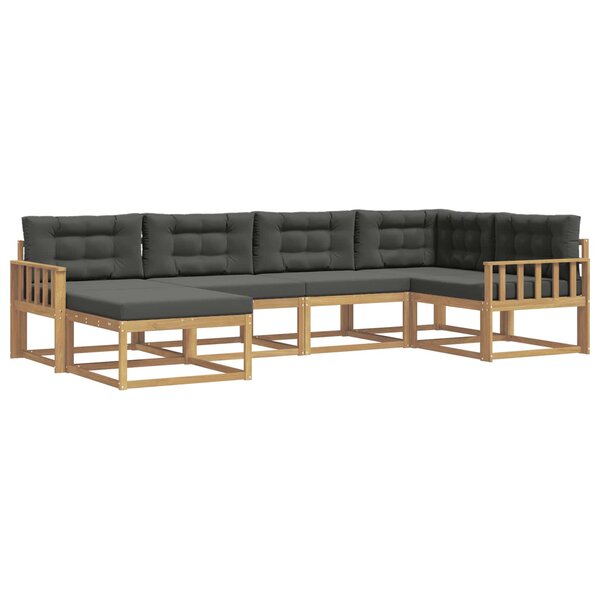 vidaXL Ensemble de canapés d'extérieur 5 Pièces Blanc et anthracite