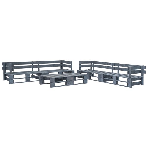 vidaXL Salon de jardin palette 6 Pièces Bois Gris
