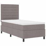 vidaXL Lit à ressorts avec matelas avec LED Taupe 100 x 200 cm tissu