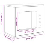vidaXL Maison pour chat Chêne fumé 51 x 30 x 42 cm Bois d'ingénierie
