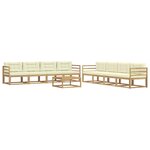 vidaXL Ensemble de canapés d'extérieur 9 pc Blanc et crème Polyester