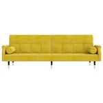 vidaXL Canapé-lit avec coussins jaune velours