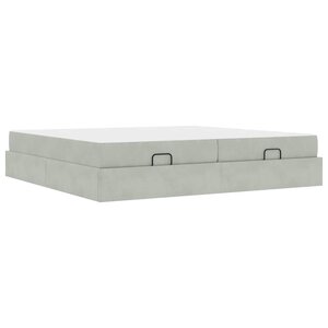 vidaXL Cadre de lit Gris clair 200 x 200 cm Velours