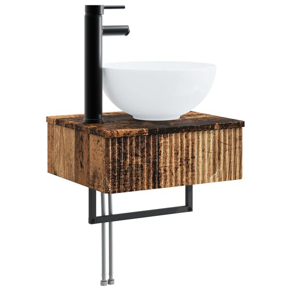 vidaXL Basin de lavage mural Bois ancien 40 x 35 x 39 cm