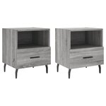 vidaXL Tables de chevet 2 Pièces sonoma gris 40x35x47 5 cm