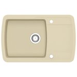 vidaXL Évier de cuisine Granit Seul lavabo Beige