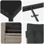 vidaXL Ensemble de salle à manger de jardin 7 pièces avec coussins gris clair rattan poly