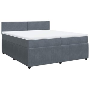 vidaXL Sommier à lattes de lit et matelas Gris foncé 200x200cm Velours
