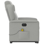 vidaXL Fauteuil inclinable de massage électrique gris nuage tissu